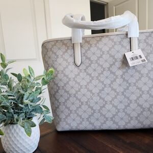 Elegant Floral Gray Tote Bag